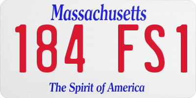 MA license plate 184FS1