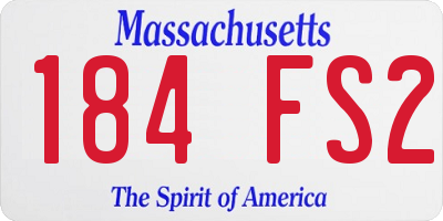 MA license plate 184FS2