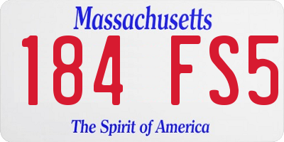 MA license plate 184FS5