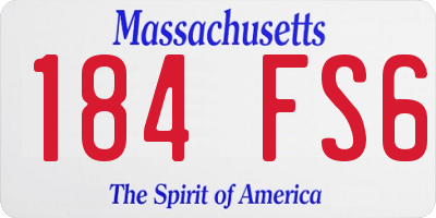MA license plate 184FS6