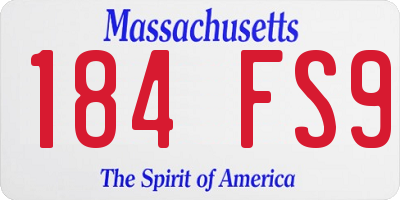 MA license plate 184FS9