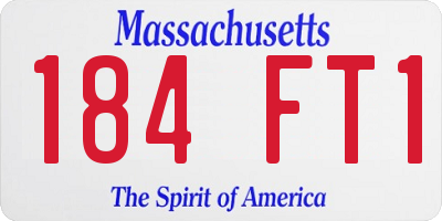 MA license plate 184FT1