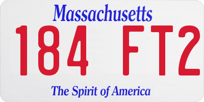 MA license plate 184FT2