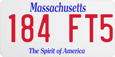 MA license plate 184FT5