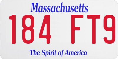 MA license plate 184FT9