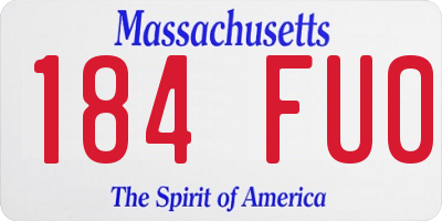 MA license plate 184FU0