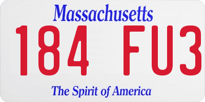 MA license plate 184FU3