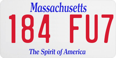 MA license plate 184FU7