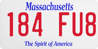 MA license plate 184FU8