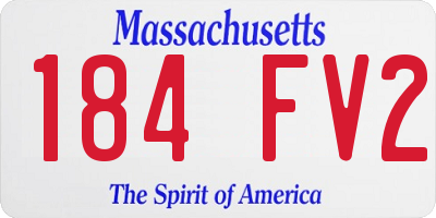 MA license plate 184FV2