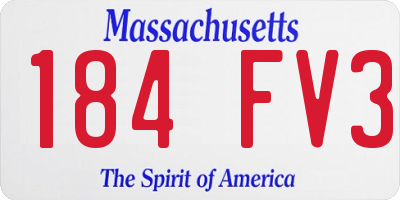 MA license plate 184FV3