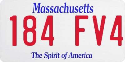 MA license plate 184FV4