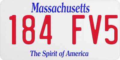 MA license plate 184FV5