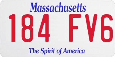 MA license plate 184FV6