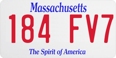 MA license plate 184FV7