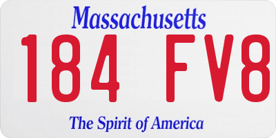 MA license plate 184FV8