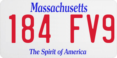 MA license plate 184FV9