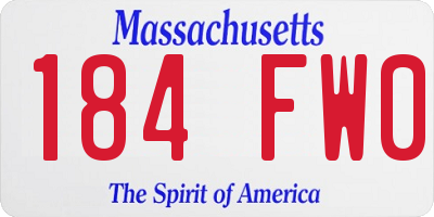 MA license plate 184FW0
