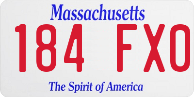 MA license plate 184FX0