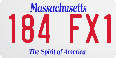 MA license plate 184FX1