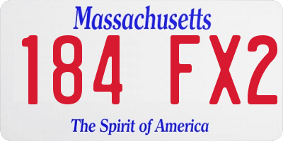 MA license plate 184FX2