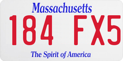 MA license plate 184FX5
