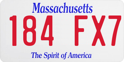 MA license plate 184FX7