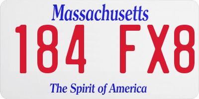 MA license plate 184FX8