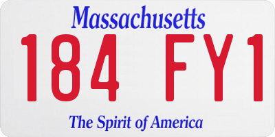 MA license plate 184FY1