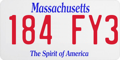 MA license plate 184FY3