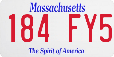 MA license plate 184FY5