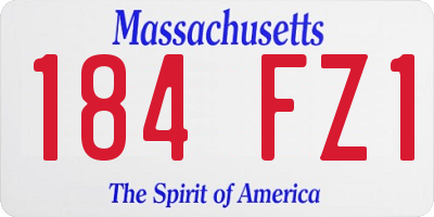 MA license plate 184FZ1