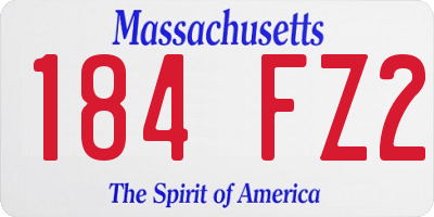 MA license plate 184FZ2