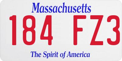 MA license plate 184FZ3