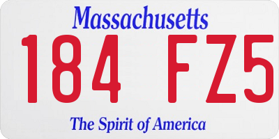 MA license plate 184FZ5