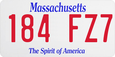 MA license plate 184FZ7