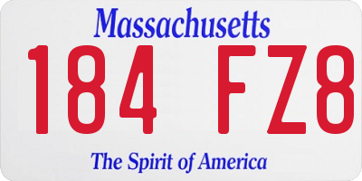 MA license plate 184FZ8