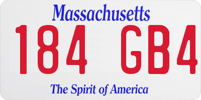 MA license plate 184GB4
