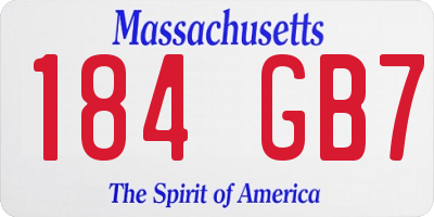 MA license plate 184GB7