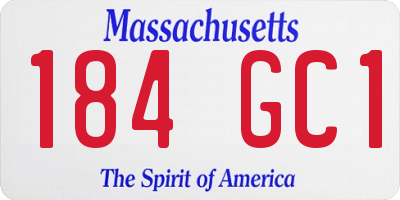MA license plate 184GC1
