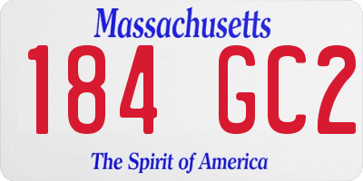 MA license plate 184GC2