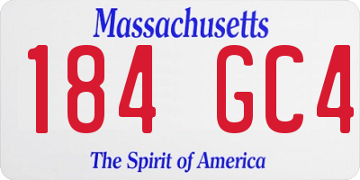 MA license plate 184GC4