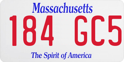 MA license plate 184GC5