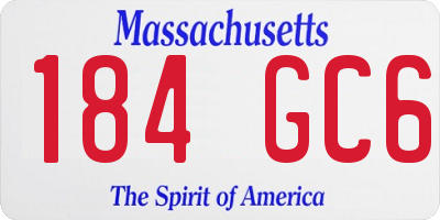 MA license plate 184GC6