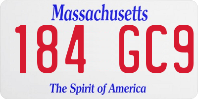 MA license plate 184GC9