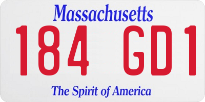 MA license plate 184GD1