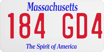MA license plate 184GD4