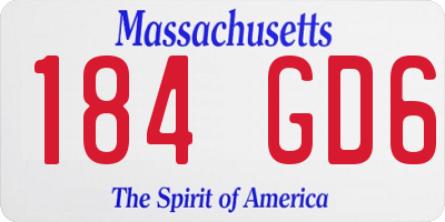 MA license plate 184GD6