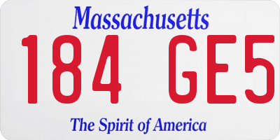 MA license plate 184GE5