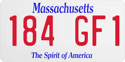 MA license plate 184GF1